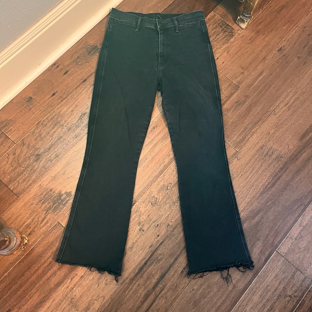 MOTHER Black Jeans. Mother Insider Coin Fray